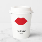 Mustache en Lippen Paar Papier Cup Papieren Bekers (Achterkant)