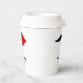 Mustache en Lippen Paar Papier Cup Papieren Bekers (Rechts)