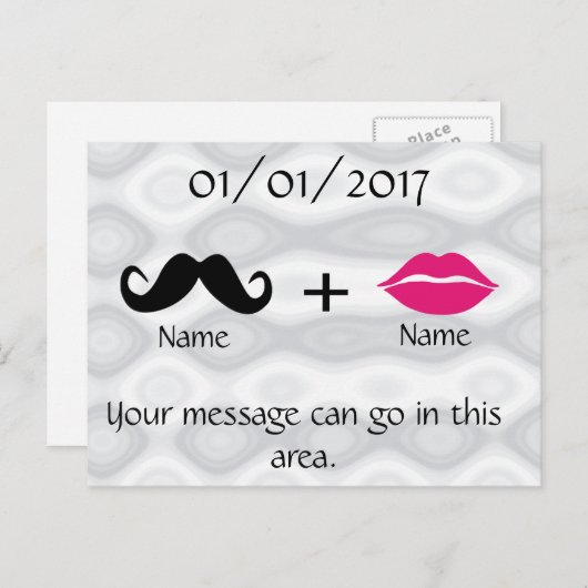 Mustache en Lips Customize ABLEs Briefkaart (Voorkant / Achterkant)