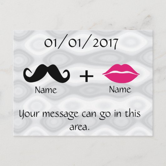 Mustache en Lips Customize ABLEs Briefkaart (Voorkant)
