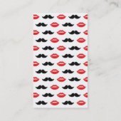 Mustache en Lips Red & Black Pattern Visitekaartje (Achterkant)