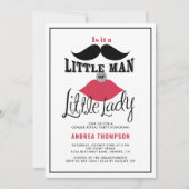 Mustache en lips Retro Gender onthulling Baby show Kaart (Voorkant)