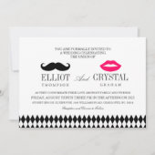 Mustache en Lips Weddenschap Blk Text Kaart (Voorkant)