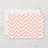 Mustache en Lips Wedding RSVP op Peach Chevron (Achterkant)