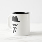 Mustache en Pet Pictogram Mok (Voorkant links)
