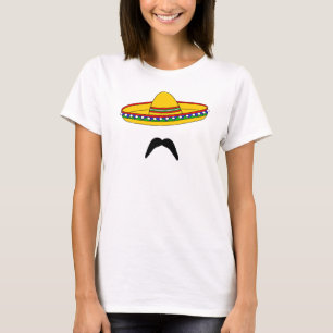 Mustache en Sombrero Cinco de Mayo Fiesta T-shirt