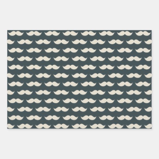 Mustache en Stropdas Hipster Pattern Trendy Mannen Inpakpapier Vel (Voorkant)