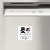 Mustache en Top Hoed Save De Datum Magnet (Insitu (Vaatwasser))