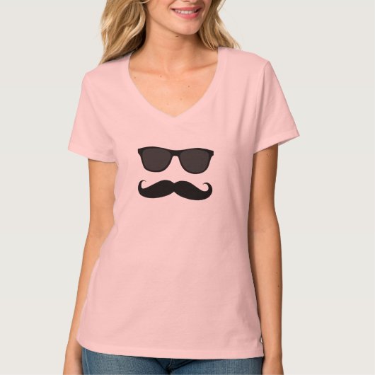 Mustache en zonnebrillen t-shirt (Voorkant)