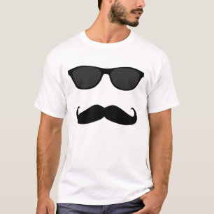 Mustache en zonnebrillen t-shirt