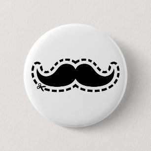 Mustache eruit ronde button 5,7 cm