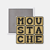 Mustache, Facial Hair Magneet (Voorkant / Achterkant)