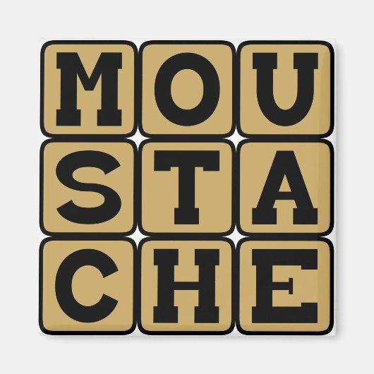 Mustache, Facial Hair Magneet (Voorkant)