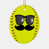 Mustache Fastpitch Softball Ornament (Rechts)