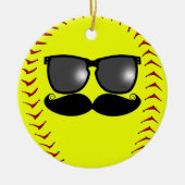 Mustache Fastpitch Softball Ornament (Voorkant)
