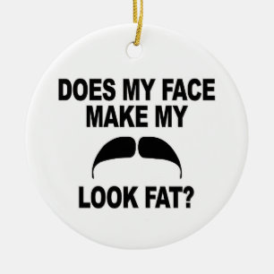 Mustache Fat Keramisch Ornament