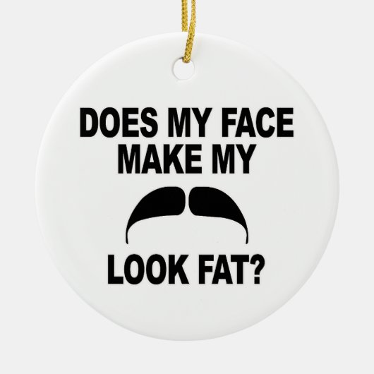 Mustache Fat Keramisch Ornament (Voorkant)