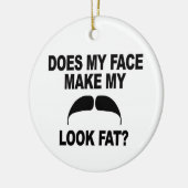 Mustache Fat Keramisch Ornament (Links)