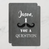 Mustache Funny Groomsman of Best Man proposal Kaart (Voorkant / Achterkant)