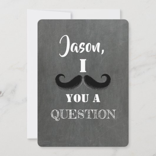 Mustache Funny Groomsman of Best Man proposal Kaart (Voorkant)