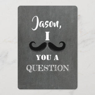 Mustache Funny Groomsman of Best Man proposal Kaart