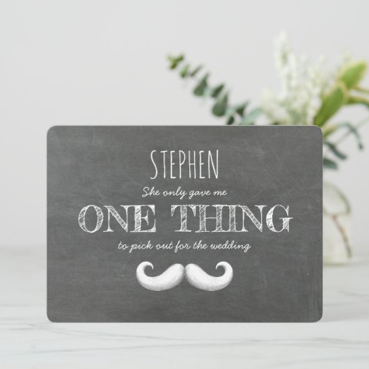 Mustache Funny Groomsman of Best Man proposal Kaart (Staand voorkant)