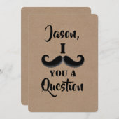 Mustache Funny Groomsman of Best Man proposal Kaart (Voorkant / Achterkant)