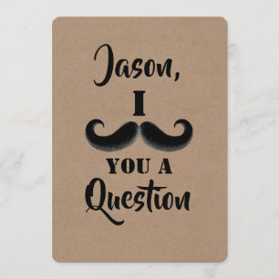Mustache Funny Groomsman of Best Man proposal Kaart