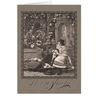Mustache Funny Romantic Antiek Briefkaart