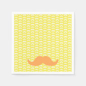 Mustache Geel Sinaasappel Hipster Trendy Retro Fun Servet (Voorkant)