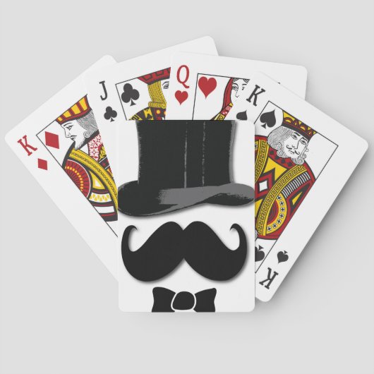 Mustache Gekke Fun Top Hat Party Pokerkaarten (Achterkant)