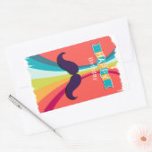 Mustache Gelukkige Verjaardag Rechthoekige Sticker (Envelop)