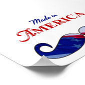 Mustache gemaakt in Amerika Poster (Hoek)