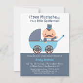 Mustache Gentleman Baby Boy Shower-uitnodigingen Kaart (Voorkant)