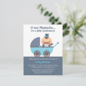 Mustache Gentleman Baby Boy Shower-uitnodigingen Kaart (Staand voorkant)