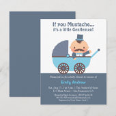 Mustache Gentleman Baby Boy Shower-uitnodigingen Kaart (Voorkant / Achterkant)