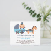 Mustache Gentleman Baby Boy Shower-uitnodigingen Kaart (Staand voorkant)