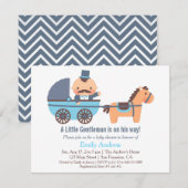 Mustache Gentleman Baby Boy Shower-uitnodigingen Kaart (Voorkant / Achterkant)