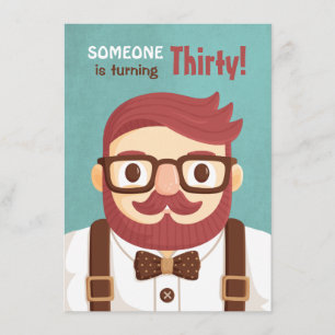 Mustache Gentleman Mannen Birthday Party Kaart