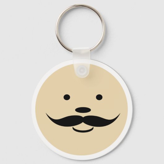 Mustache / gezicht / vaderdag / geschenk voor vade sleutelhanger (Voorkant)