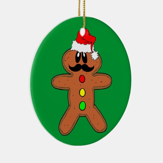 mustache gingerbrood keramisch ornament (Rechts)