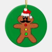 mustache gingerbrood keramisch ornament (Voorkant)