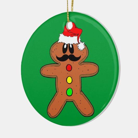 mustache gingerbrood keramisch ornament (Links)
