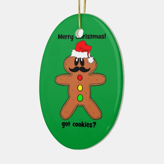 mustache gingerbrood keramisch ornament (Links)