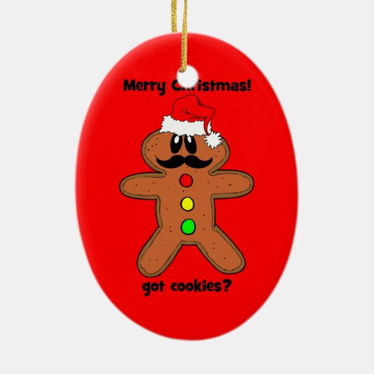 mustache gingerbrood keramisch ornament (Achterkant)