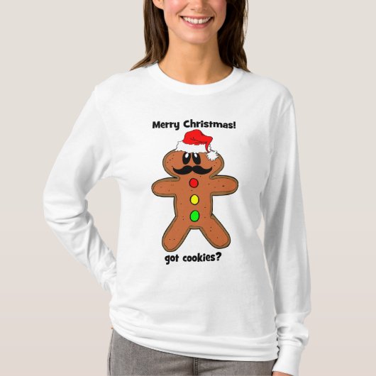 mustache gingerbrood t-shirt (Voorkant)
