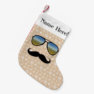 Mustache Glasses Funny Persoonlijke Kerstmis Kleine Kerstsok