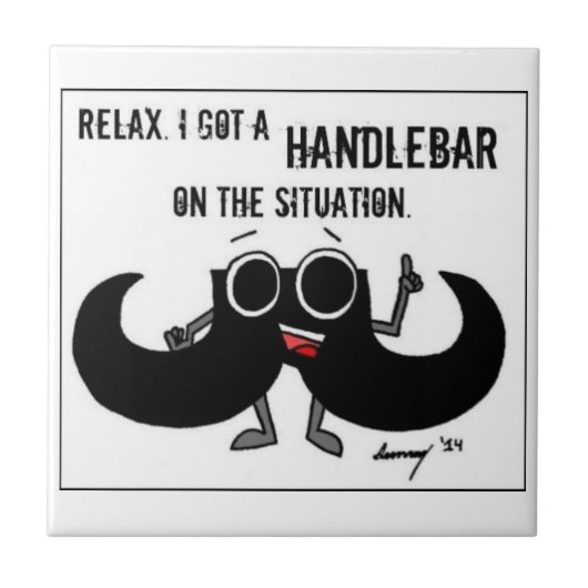 Mustache 'GOT A HANDLEBAR ON THE SITUATION' Tegel Tegeltje (Voorkant)
