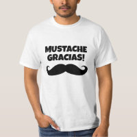 Mustache Gracias grappig zwart snor t shirt