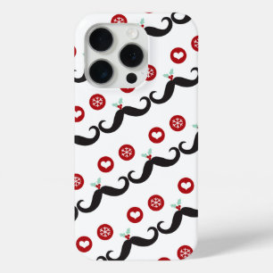 Mustache Grappig gezicht Sneeuwvlok Mistletoe Vaka iPhone 15 Pro Case